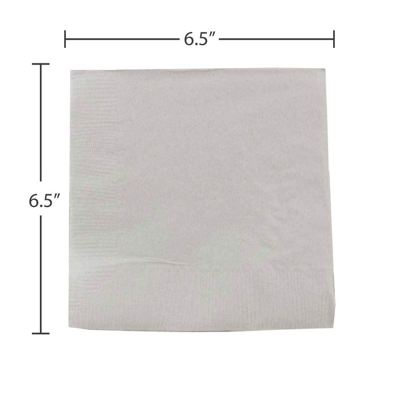 JAM PAPER Medium Lunch Napkins - 6 1/2 x 6 1/2 - Silver - 50/Pack - Image 3